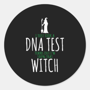 Heksenontwerp - 100% die heks - grappig halloween ronde sticker