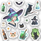 Heksenplakboek stickers Magic Black potion (Voorkant)