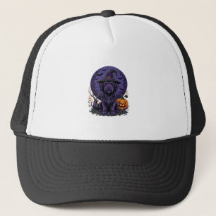Heksenpomp Halloween Hond Vector Afbeelding Trucker Pet