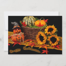 Heksenpompoen en zonnebloemen kaart