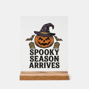 Heksenpompoen Halloween Vintage Gravure Shirt De Acryl Bord