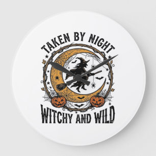 Heksenshirt uit het verleden Heks Halloween-ontwer Grote Klok
