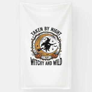 Heksenshirt uit het verleden Heks Halloween-ontwer Spandoek