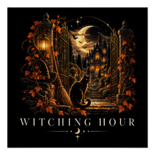 Heksenuur Gothic Halloween Heks Perfect Poster