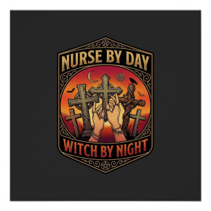 Heksenverpleegster Dag Nacht Kruis Handen Hallowee Perfect Poster