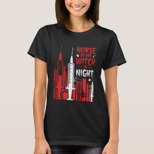 Heksenverpleegster Halloween Skyline Design_1 T-shirt