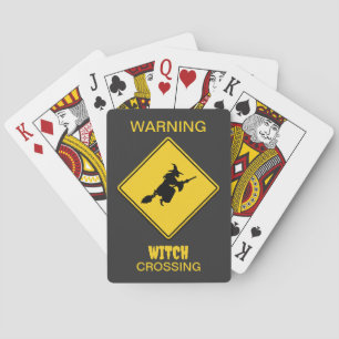 Heksenwaarschuwing Halloween Pokerkaarten
