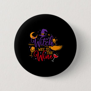 Heksenweg naar de wijn Halloween Drink voor Wicca Ronde Button 5,7 Cm