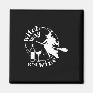 Heksenweg naar de wijn Halloween Witchy Vrouwen Gr Magneet