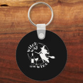 Heksenweg naar de wijn Halloween Witchy Vrouwen Gr Sleutelhanger (Voorkant)