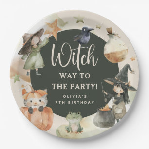 Heksenweg naar het Feest' Kinderen Halloween Verja Papieren Bordje
