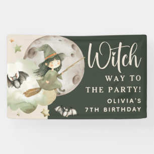 Heksenweg naar het Feest' Kinderen Halloween Verja Spandoek