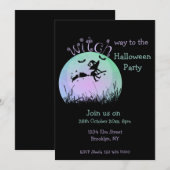 Heksenweg naar het Halloween feest Kaart (Voorkant / Achterkant)