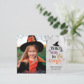 Heksenweg naar het Snoep Halloween Kaart Briefkaar (Staand voorkant)