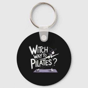 Heksenweg naar Pilates Grappige Halloween Pilates Sleutelhanger