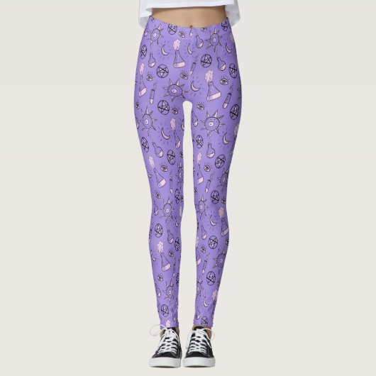 Hekserig Occulte Symbolen Patroon - Mystiek Magisc Leggings (Voorkant)