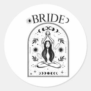 Hekserige Bruids Coven Tarot Hemelse Gotische Bach Ronde Sticker