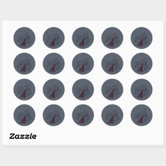 Hekserige Halloween Bezem Ronde Sticker