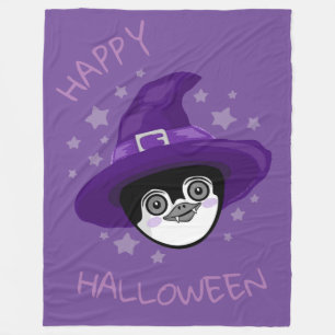 Hekserige Halloween Pinguïn Fleece Deken