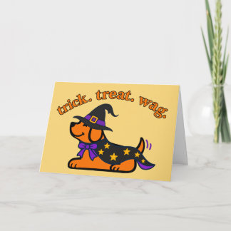 Hekserige Hond Hondenliefhebber Halloween Kaart