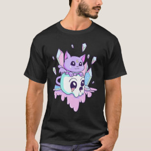 Hekserige Kat Schattige Pastel Goth Griezels Katje T-shirt