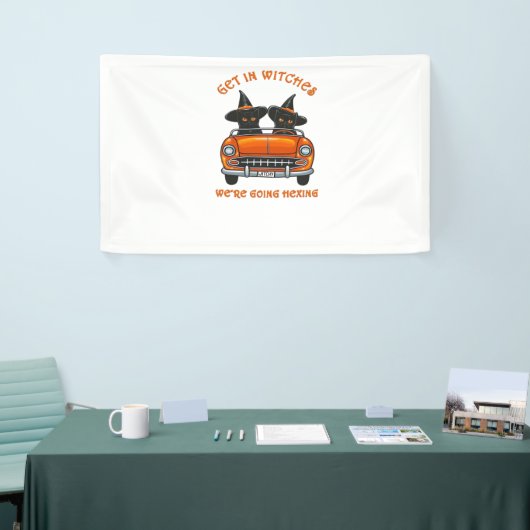 Hekserige Katten Gaan Hexing Oversized T-Shirt Spandoek (Beurs)