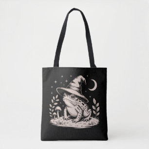 Hekserige Kikker Vintage Halloween Goblincore Draagtas