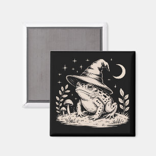 Hekserige Kikker Vintage Halloween Goblincore Magneet