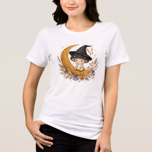 Hekserige Maan van Paddenstoelen - Honingraat Boho Tri-Blend Shirt