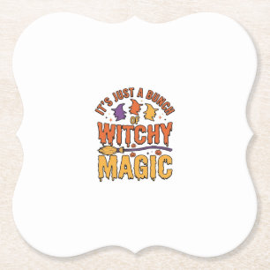 Hekserige Magische Halloween Typografie Ontwerp_1 Kartonnen Onderzetters
