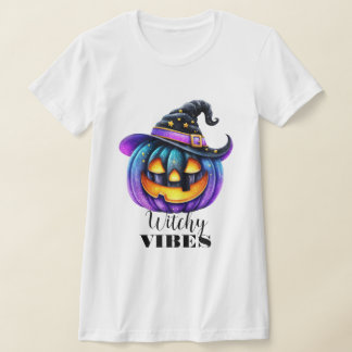 Hekserige Vibes Zwarte Hek Jack o'Lantern T-shirt
