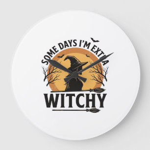 Hekserige vintage Halloween citaat vector ontwerp_ Grote Klok