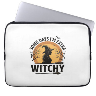 Hekserige vintage Halloween citaat vector ontwerp_ Laptop Sleeve