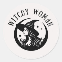 Hekserige Vrouw 1-1/2" (vel van 20) Stickers
