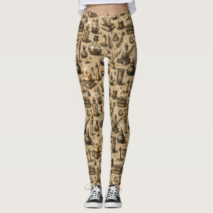  Hekserij Boeken & Kaarsenpatroon Leggings