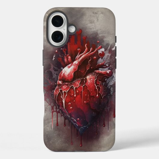 hekserij | Hart met rode en gouden bloedingsdruppe Case-Mate iPhone Case (Achterkant)