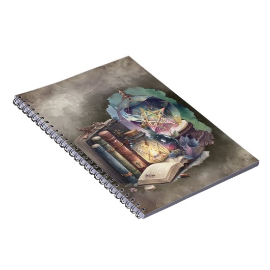 hekserij | Pastel Spellbook Tomes en Crystal Ball Notitieboek (Rechterzijde)