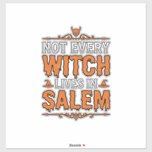 Hekserij Salem Halloween Typografie Design_1 Sticker
