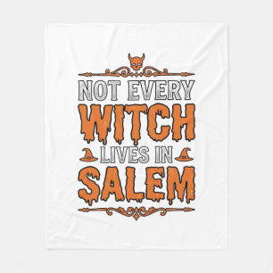 Hekserij Salem Halloween typografie ontwerp_1 Fleece Deken