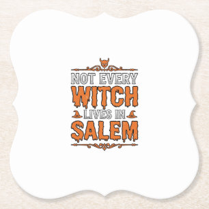 Hekserij Salem Halloween Typografie Ontwerp_1 Kartonnen Onderzetters