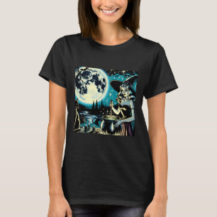 Hekserij uit het verleden die een ketel roert Hall T-shirt