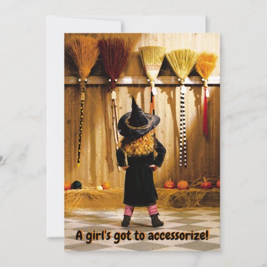 Heksje kiest een bezem kaart (Voorkant)