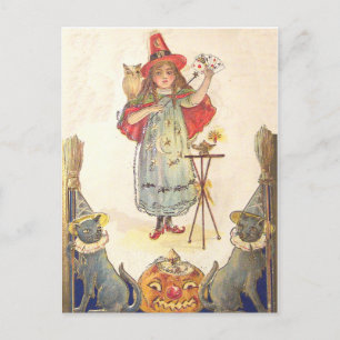 Heksje (Oude Halloweenkaart) Briefkaart