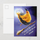 Hekskip op Bezemsteel Uitnodiging Briefkaart (Voorkant / Achterkant)