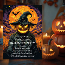 Hekspompoen Halloween-feestuitnodiging Jack O La