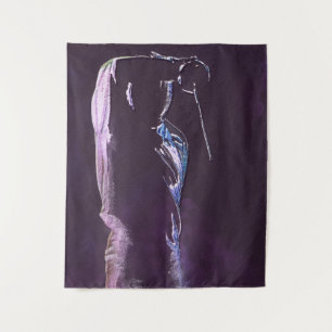 hekwerk van het silhouet wandkleed