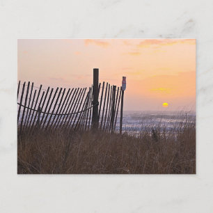 hekwerk zonsondergang briefkaart