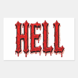 Hel – Bloedrood Druppende Gotische Horror Letterty Rechthoekige Sticker