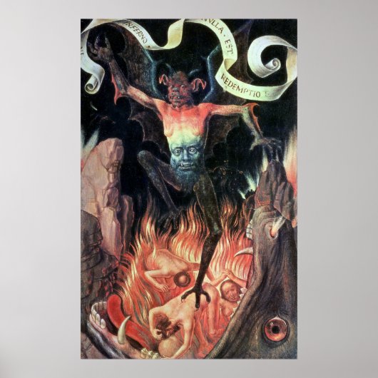 Hel, rechterpaneel van Triptych of Earthly Poster (Voorkant)