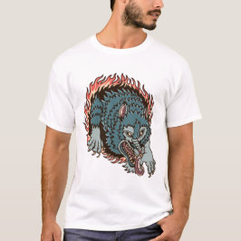 Hel wolf kleurrijke tattoo illustratie t-shirt